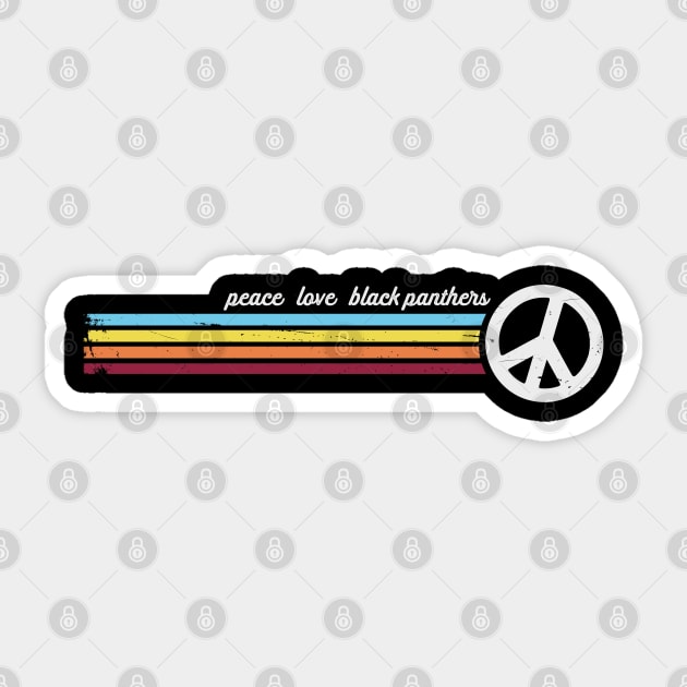 Peace Love Black Panthers Sticker by Jitterfly